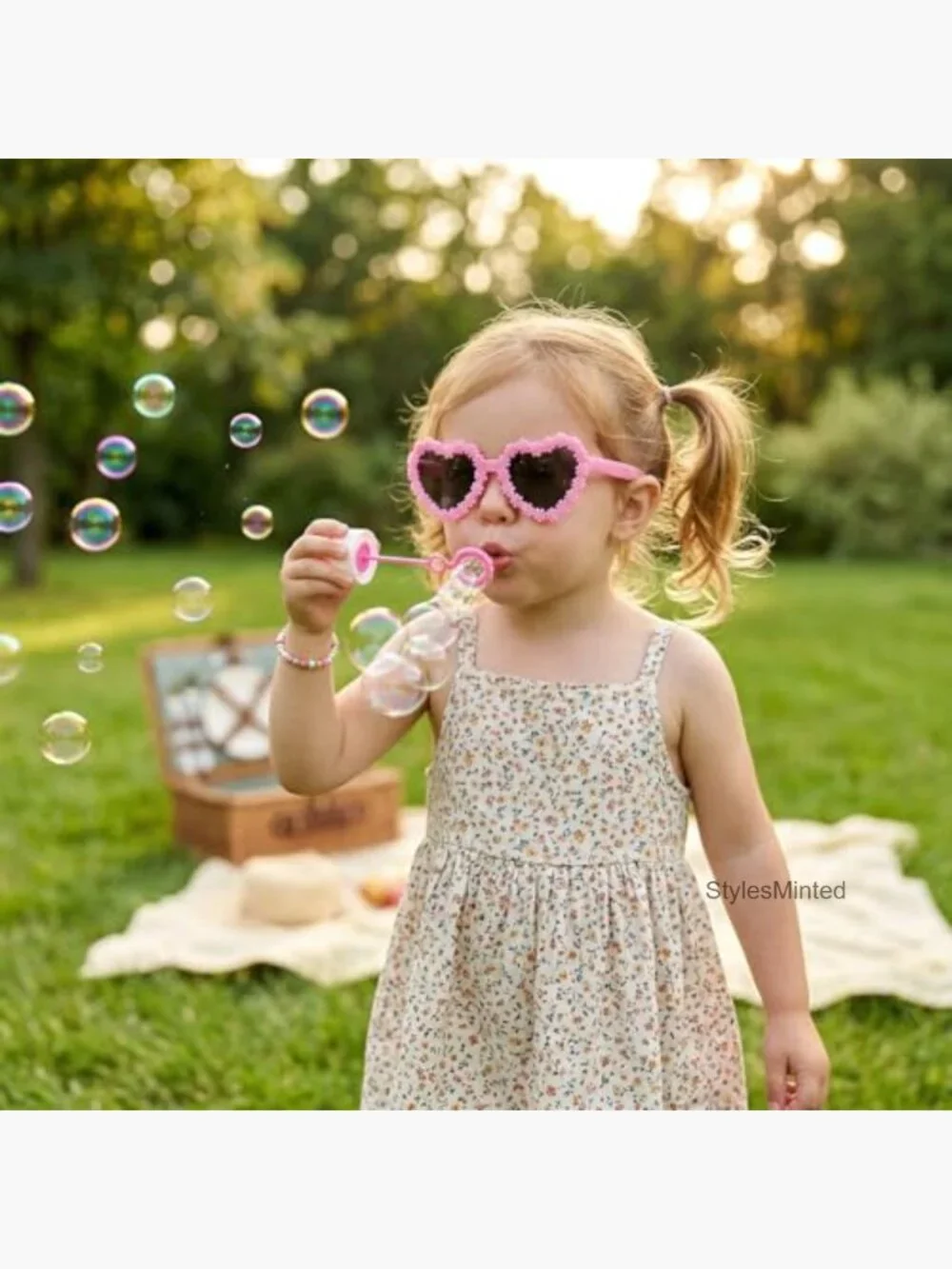 3pk Girls Round Sunglasses Cute Heart Flower Beach Glasses